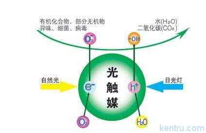 光觸媒反應示意圖